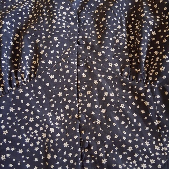 Levi's Women's Size XL Sophia Puff Sleeve Black Floral Feminine Boho Top - Picture 6 of 14